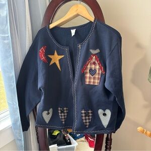 Vintage grandma handmade cardigan sweatshirt